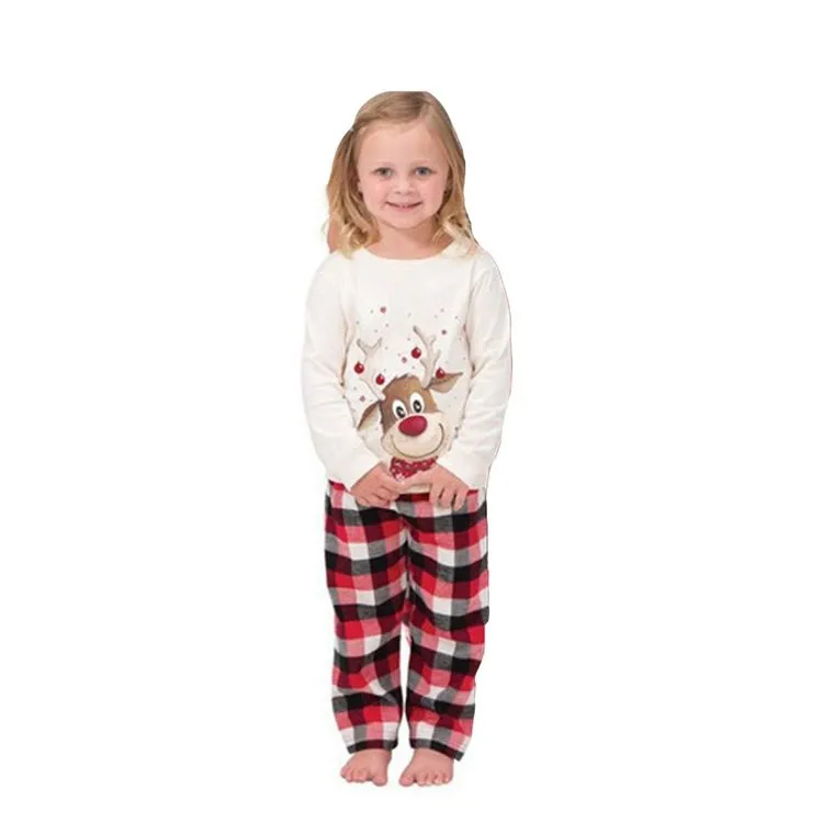 🔥 Family Matching Reindeer Plaid Cotton Pajamas Set