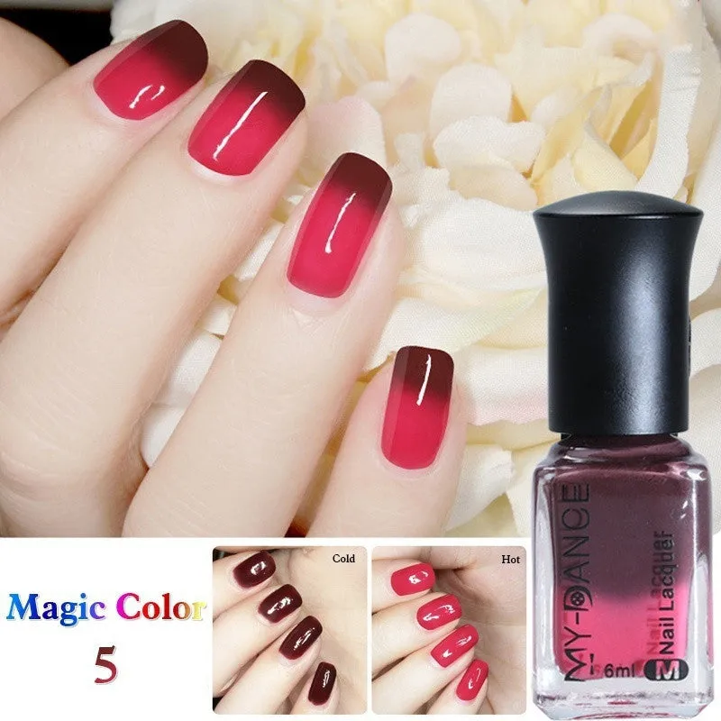 1 Bottle 6ml Thermal Nail Polish Color Changing Peel Off Varnish