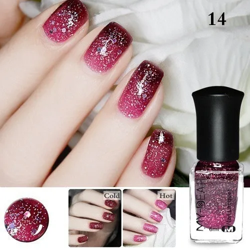 1 Bottle 6ml Thermal Nail Polish Color Changing Peel Off Varnish