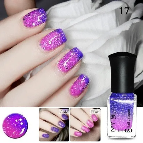 1 Bottle 6ml Thermal Nail Polish Color Changing Peel Off Varnish