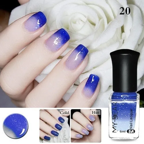 1 Bottle 6ml Thermal Nail Polish Color Changing Peel Off Varnish