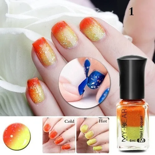 1 Bottle 6ml Thermal Nail Polish Color Changing Peel Off Varnish