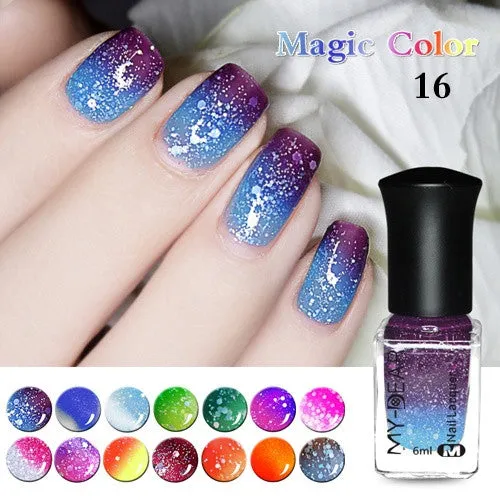 1 Bottle 6ml Thermal Nail Polish Color Changing Peel Off Varnish