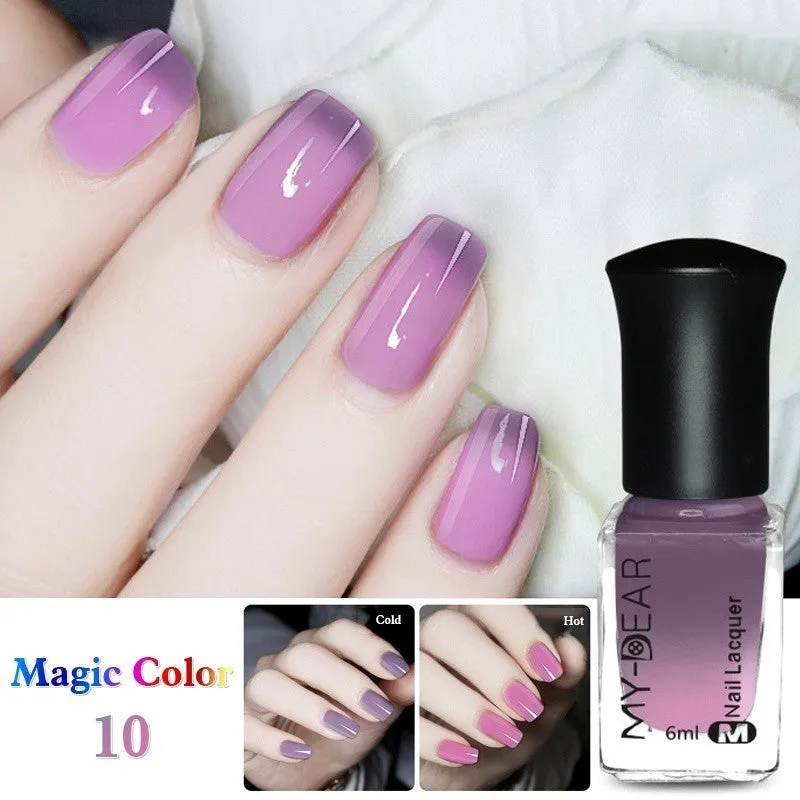 1 Bottle 6ml Thermal Nail Polish Color Changing Peel Off Varnish