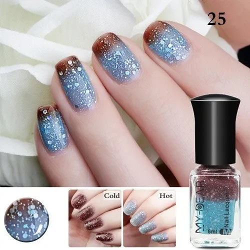 1 Bottle 6ml Thermal Nail Polish Color Changing Peel Off Varnish