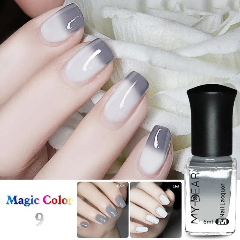 1 Bottle 6ml Thermal Nail Polish Color Changing Peel Off Varnish