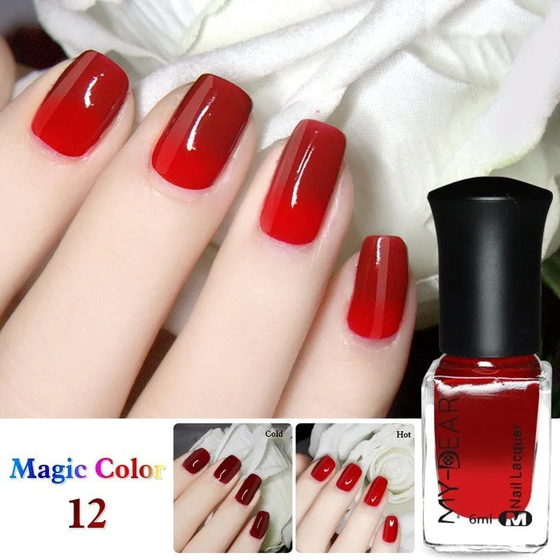 1 Bottle 6ml Thermal Nail Polish Color Changing Peel Off Varnish