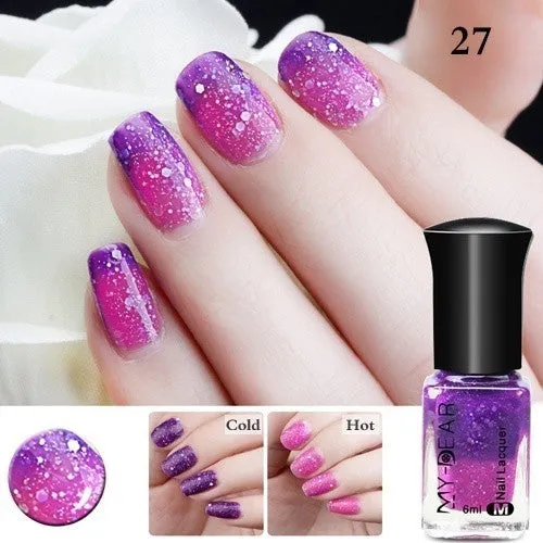 1 Bottle 6ml Thermal Nail Polish Color Changing Peel Off Varnish