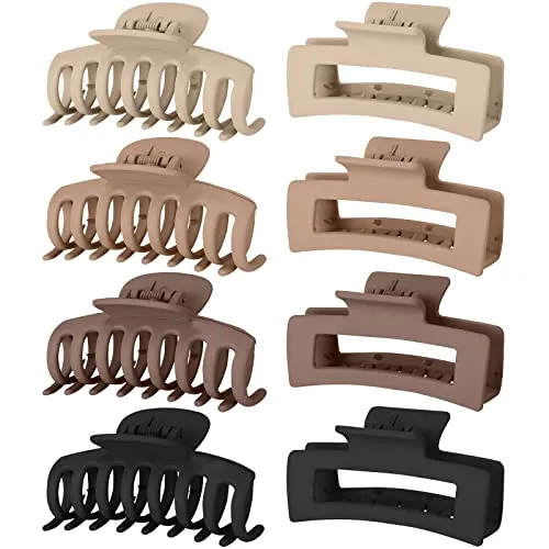 (8 Pcs) 2 Styles Large Hair Claw Clips for Long Hair | Lolalet