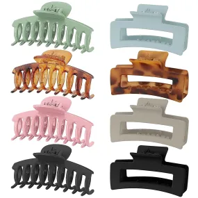 (8 Pcs) 2 Styles Large Hair Claw Clips for Long Hair | Lolalet