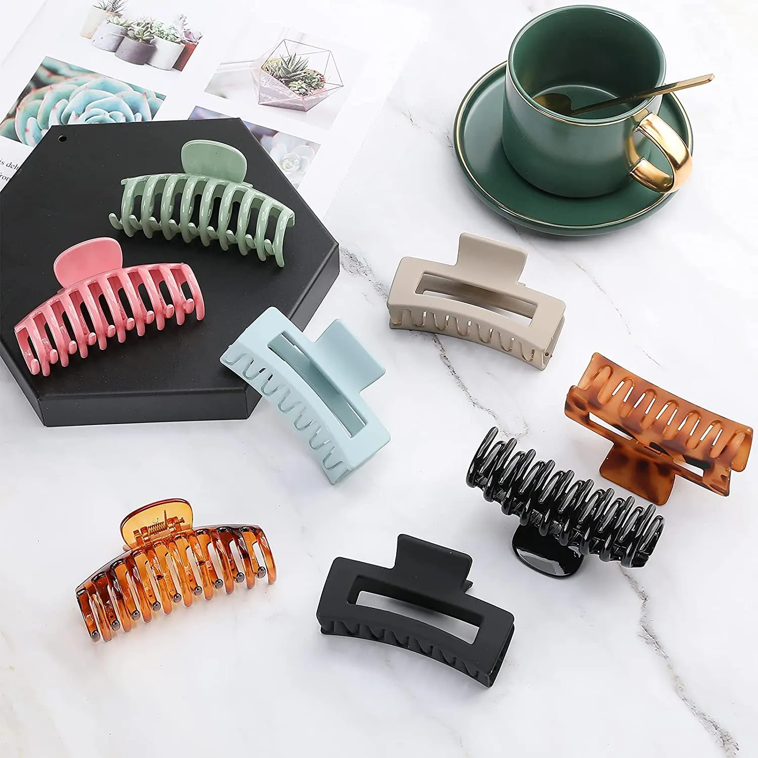 (8 Pcs) 2 Styles Large Hair Claw Clips for Long Hair | Lolalet