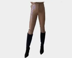 9.9 Praline Taupe Effet Mouillé Wet Look Bottoms- The Hamptons