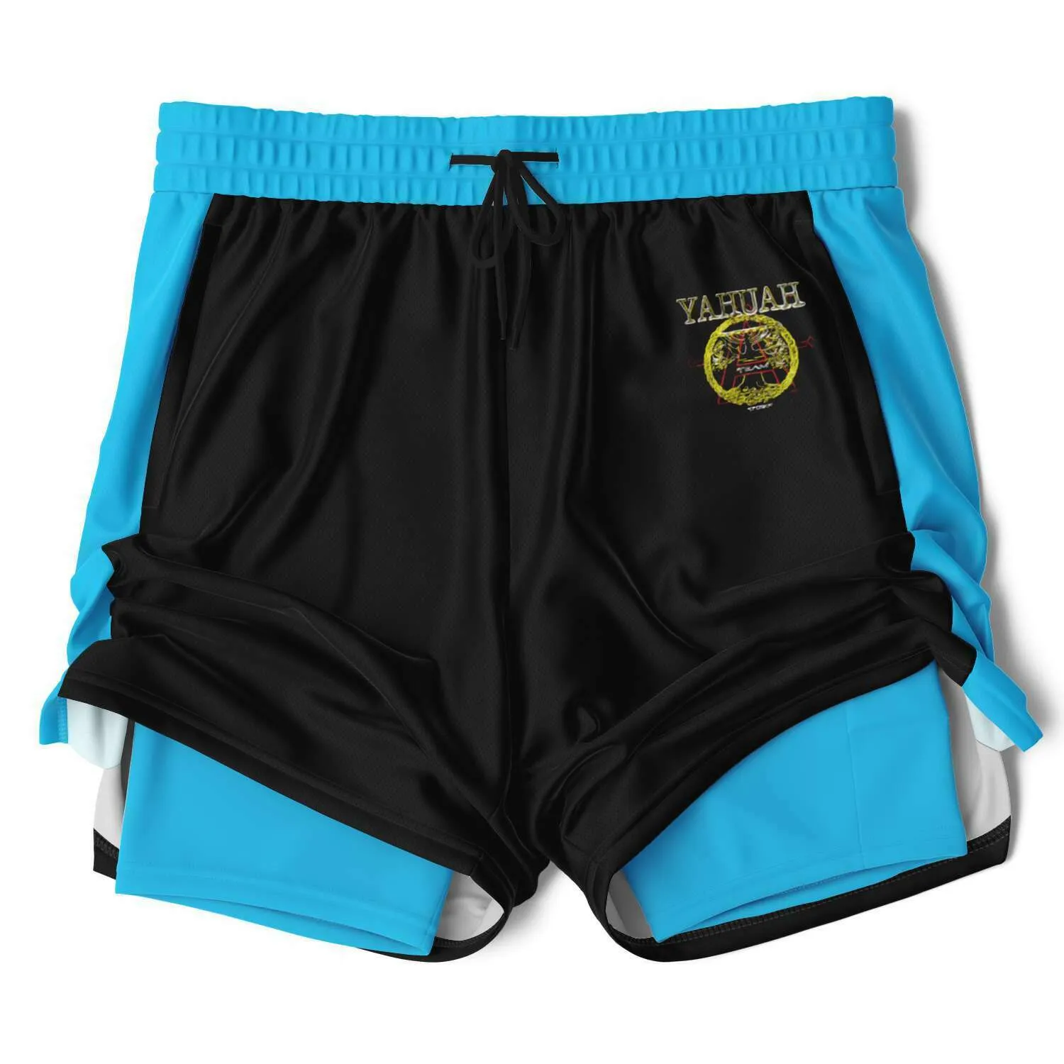 A-Team 01 Blue Men's Designer 2-in-1 Shorts