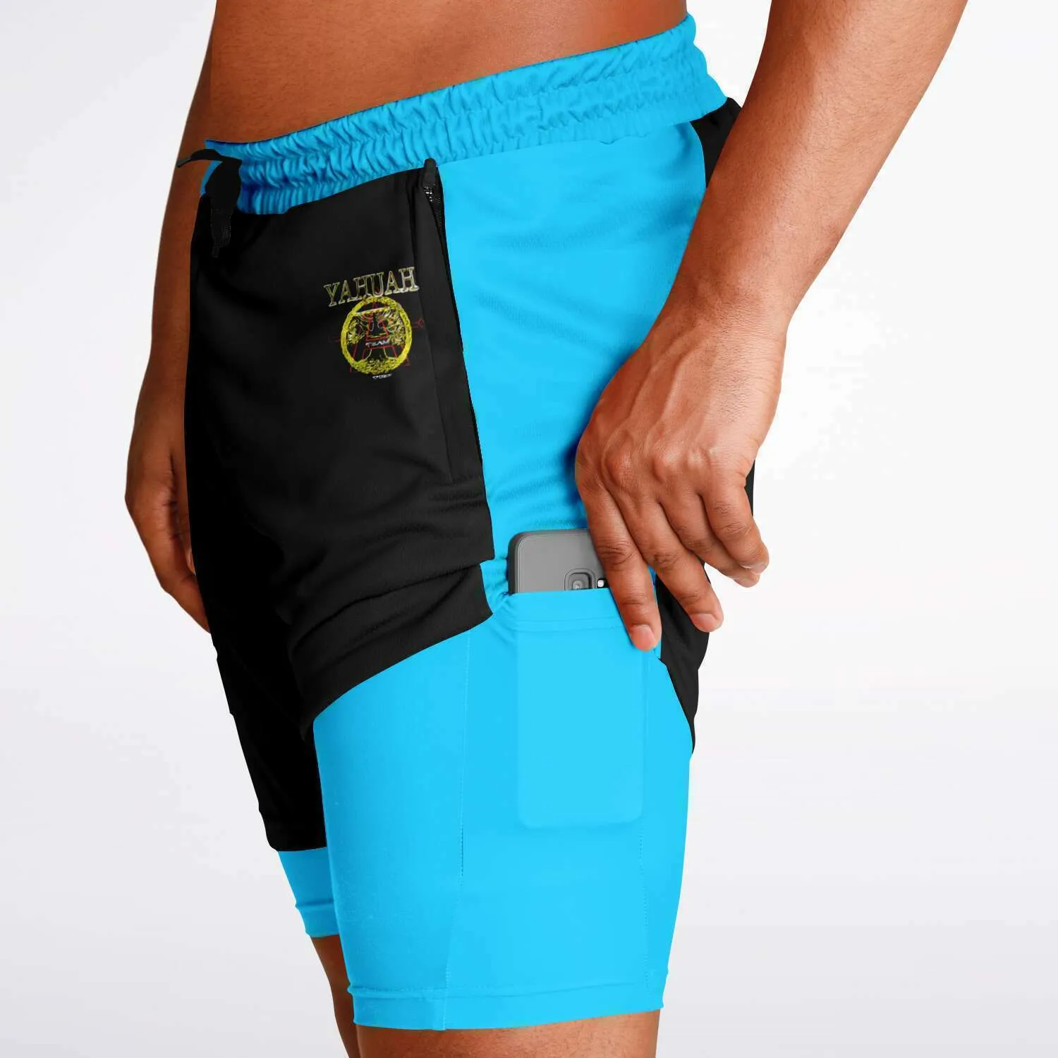 A-Team 01 Blue Men's Designer 2-in-1 Shorts