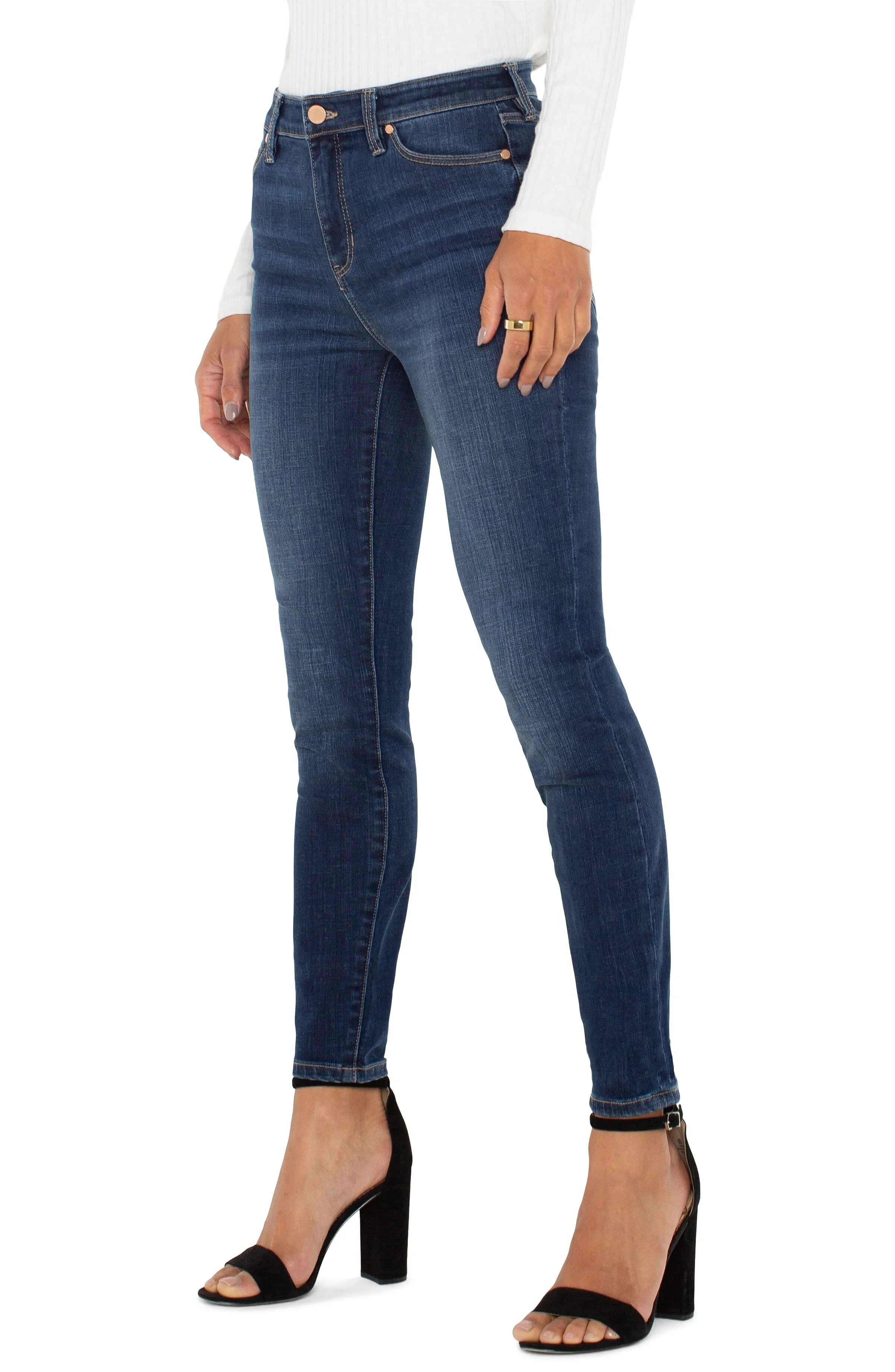 ABBY ANKLE SKINNY MID RISE MEDIUM BLUE JEAN