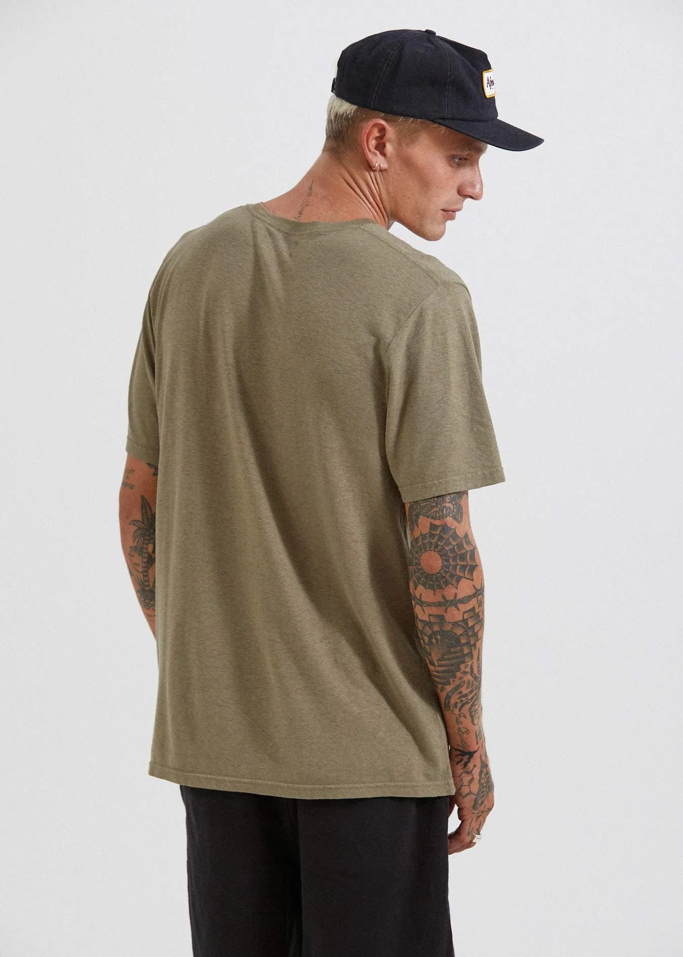 Afends Mens Classic - Hemp Standard Fit Tee - Covert Green