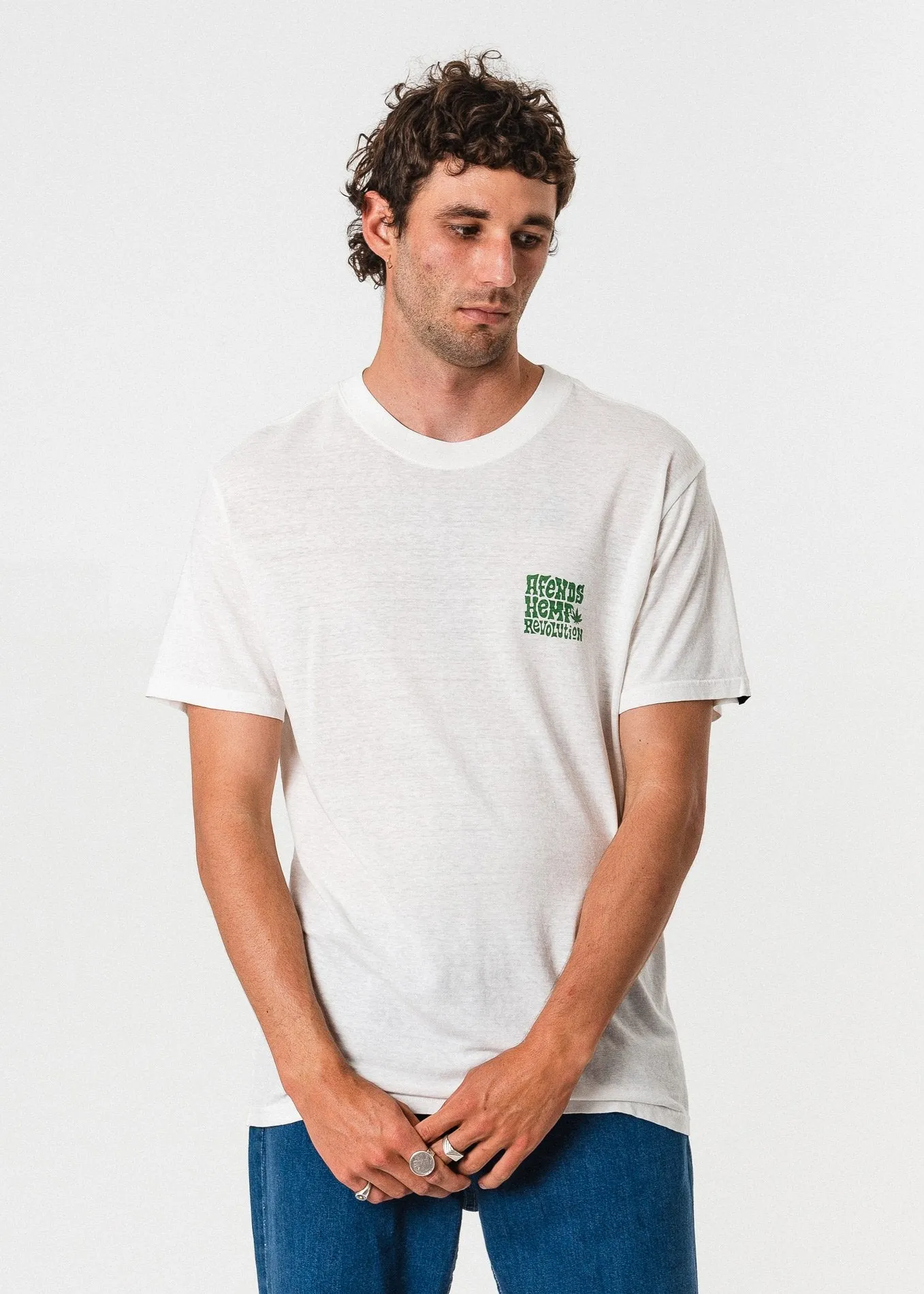 Afends Mens Revolution - Hemp Retro Fit Tee