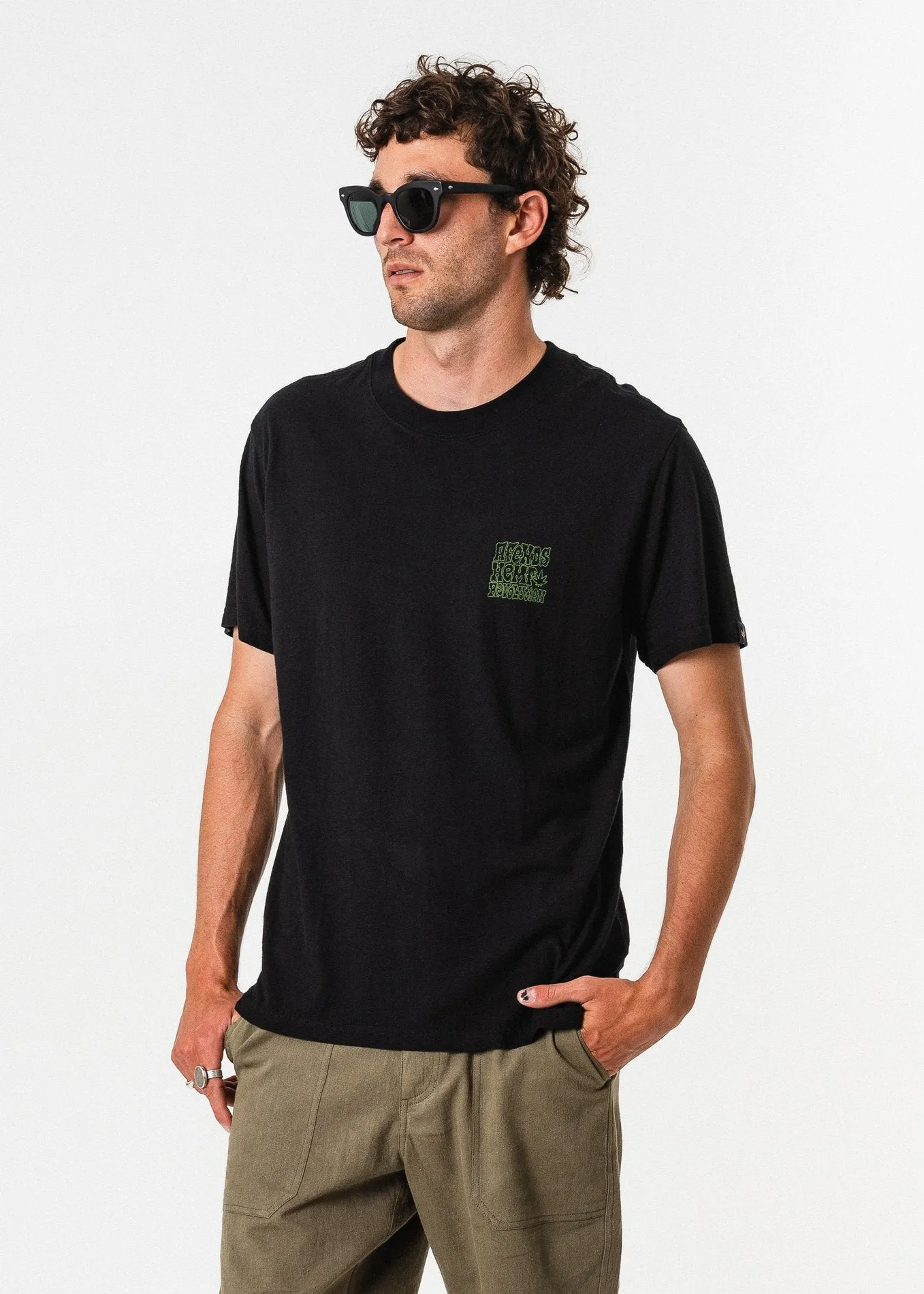 Afends Mens Revolution - Hemp Retro Fit Tee