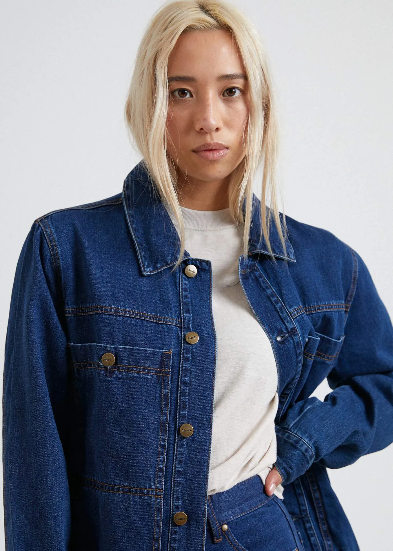 Afends Unisex Overtime - Unisex Hemp Denim Jacket - Indigo Rinse