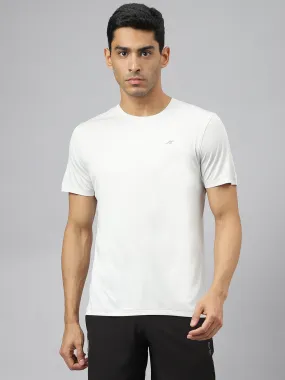 Alcis Men Light Grey Anti-Static Soft-Touch Slim-Fit Sports for All Round Neck Wonder T-Shirt