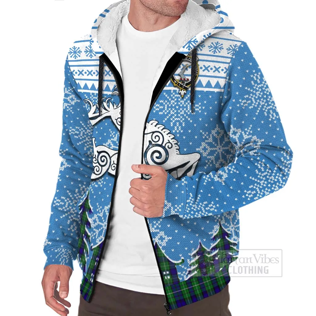 Alexander Clan Christmas Sherpa Hoodie Celtic Reindeer Style