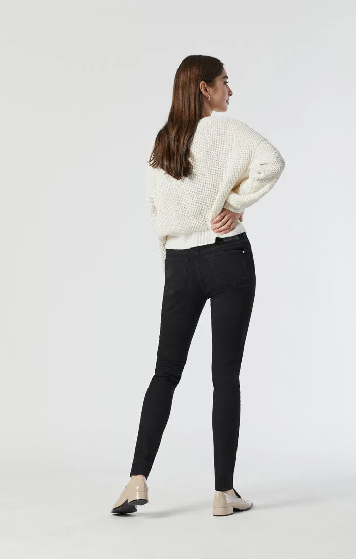 ALISSA SUPER SKINNY JEANS IN BLACK FEATHER BLUE