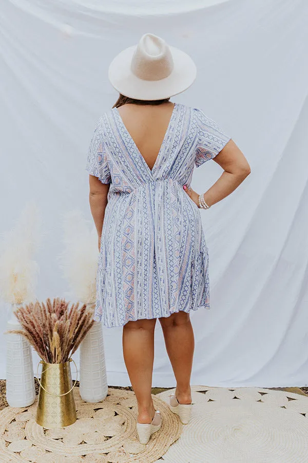 All Of My Love Floral Babydoll Dress In Periwinkle Curves