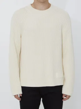 Ami Paris Ivory Jumper With Patch