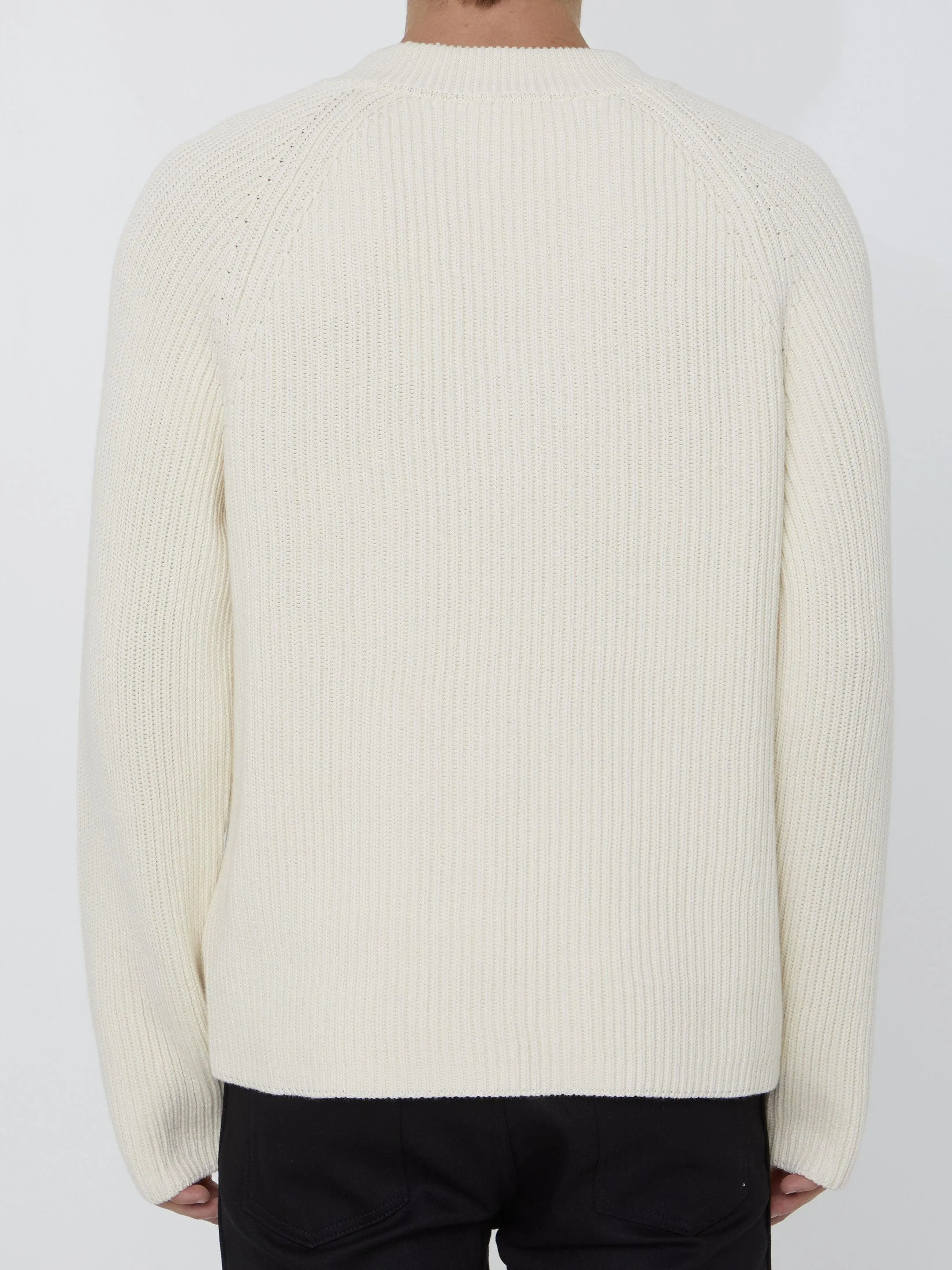 Ami Paris Ivory Jumper With Patch