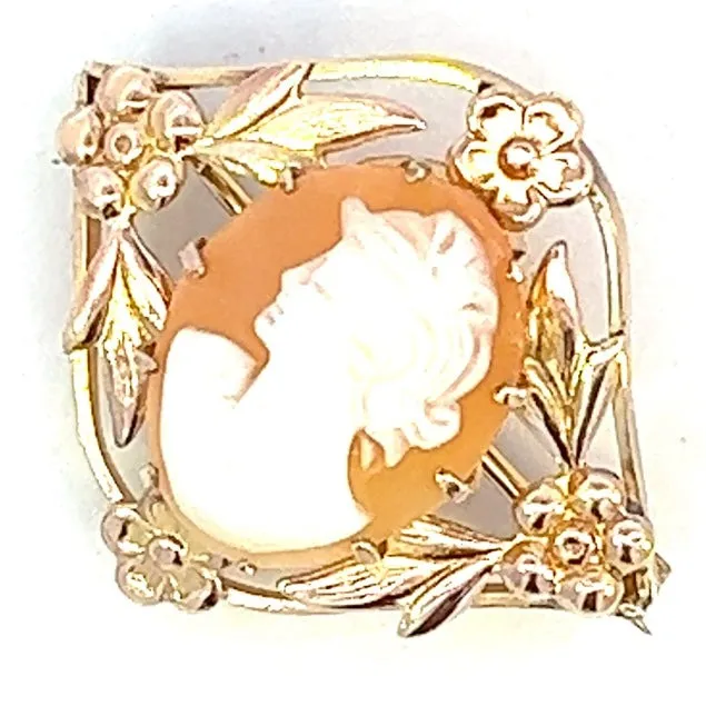 Antique/Vintage Gold Plated Cameo Brooch- Timeless Elegance and Historical Charm