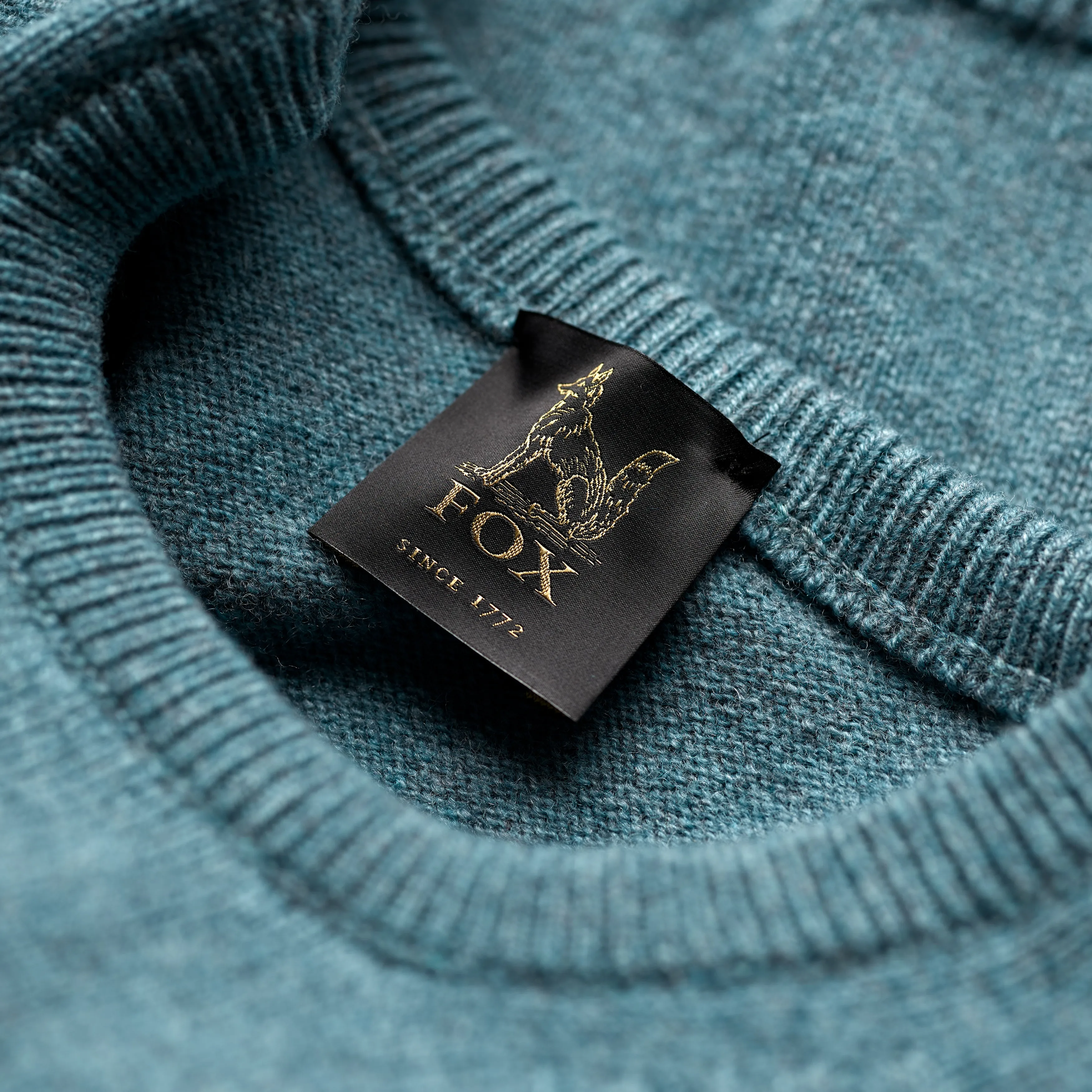 Arctic Blue 2 Ply Lambswool Crew Neck Jumper