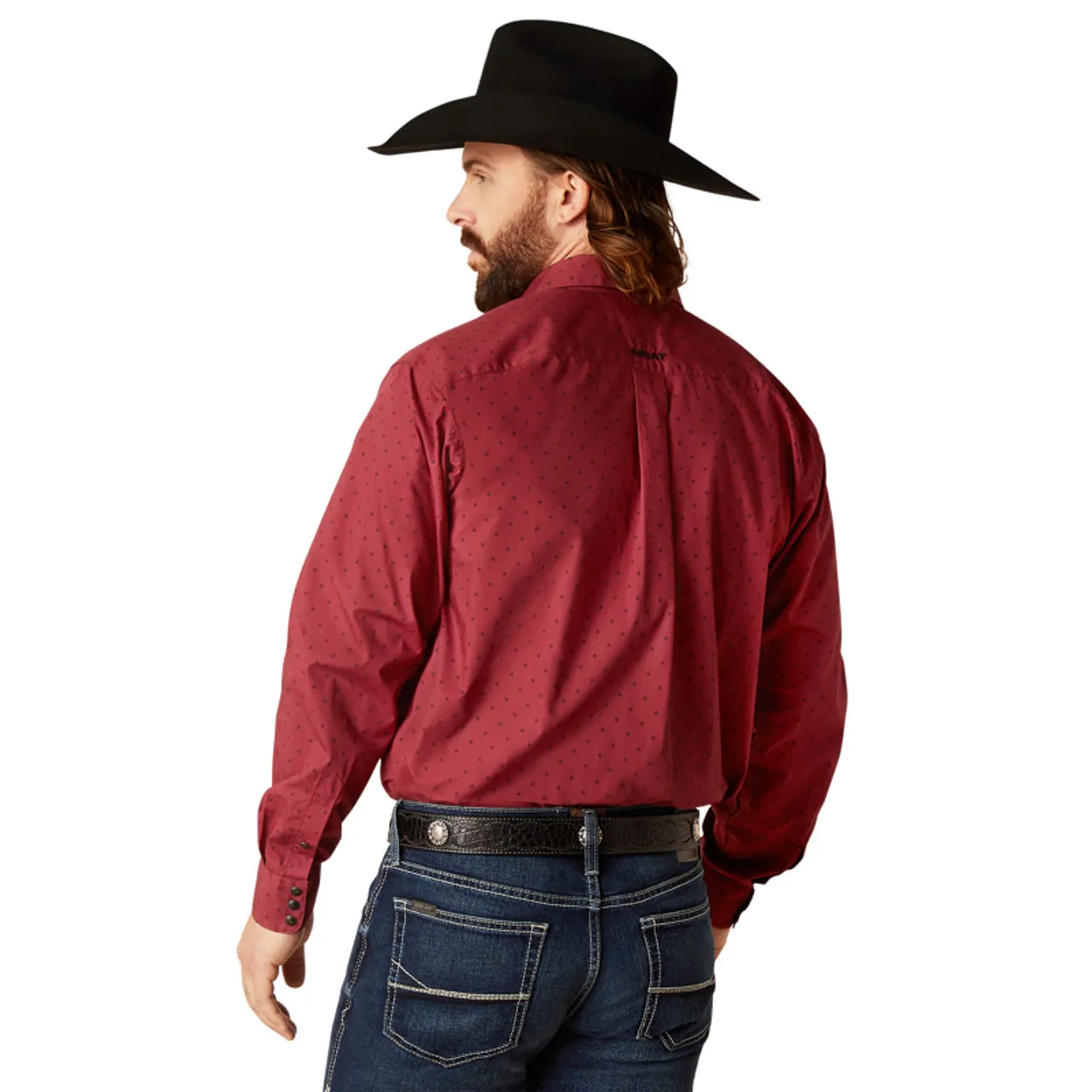 Ariat Clothing Men's Red Norwin Print Long Sleeve Western Shirt