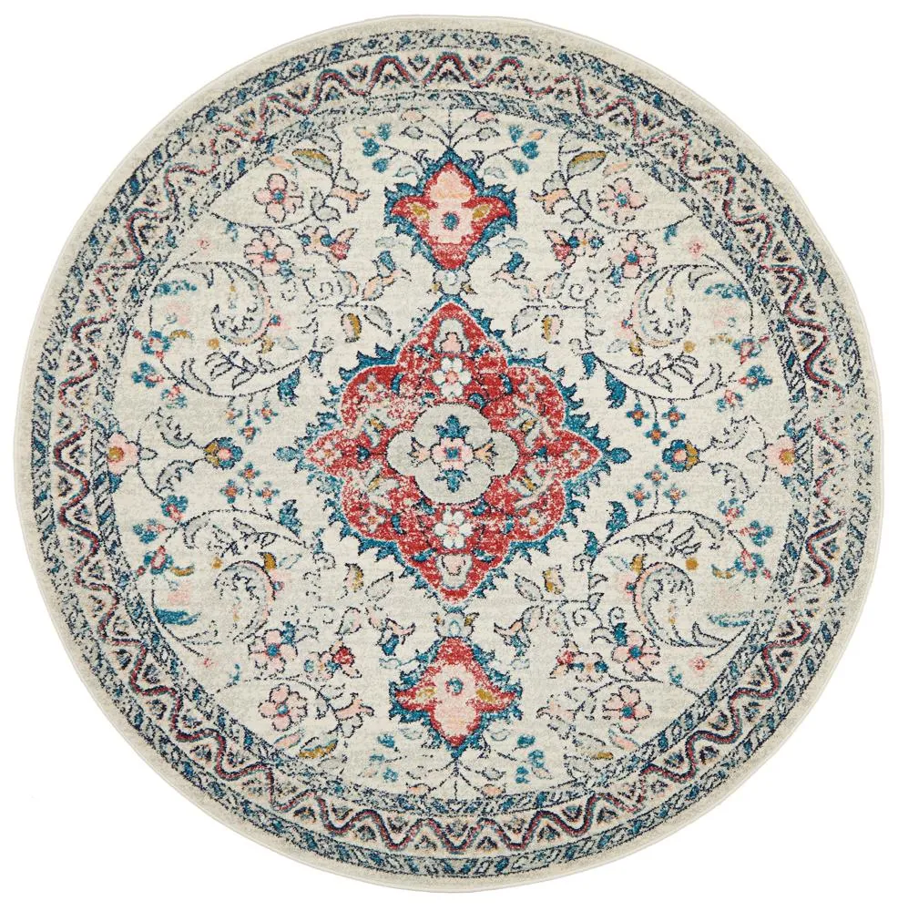 Arvin Power Loomed Pastel Round Rug