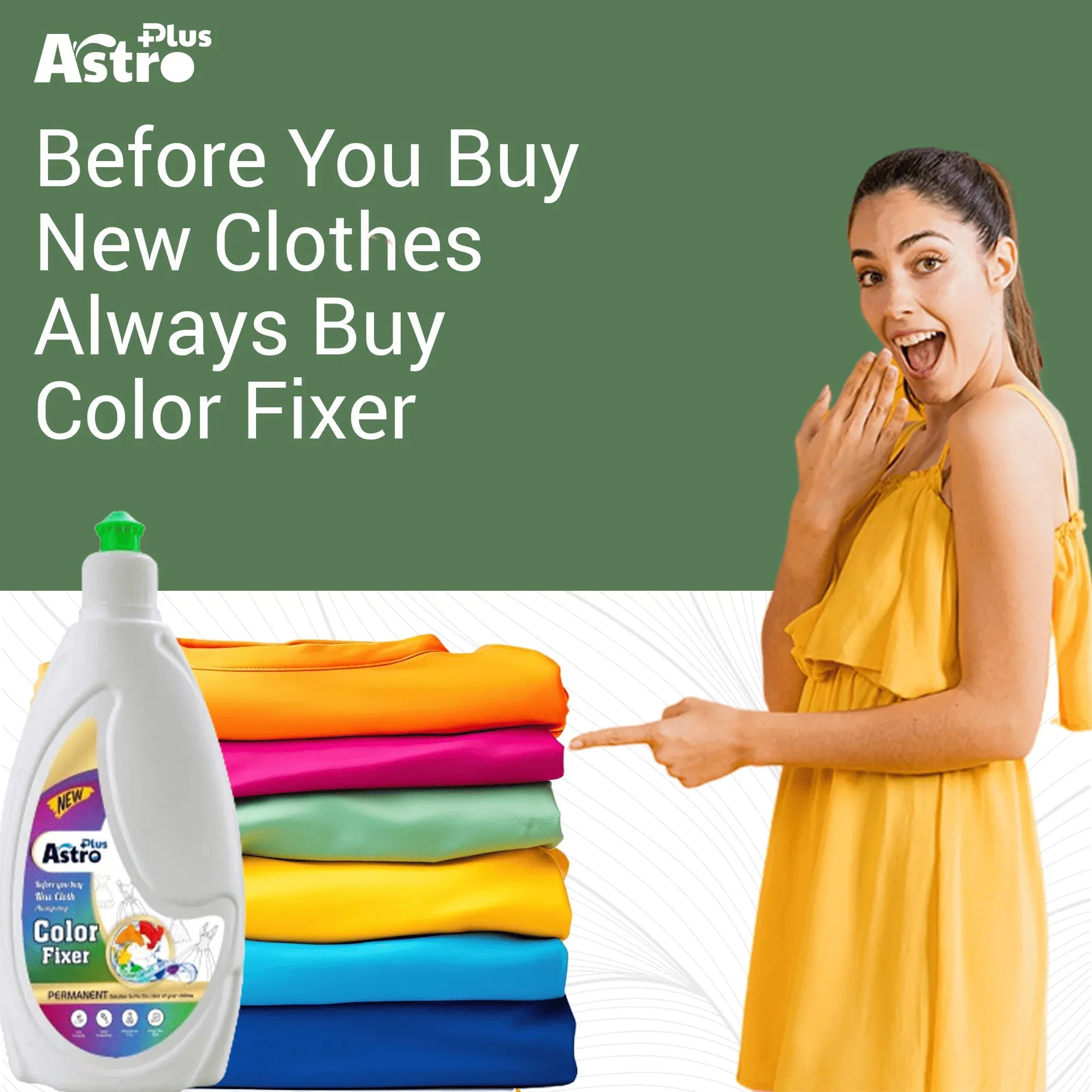 Astro Plus Fabric Color Fixer This Product 100% Non-Toxic, Eco-Friendly This Product Works Best Silk, Cotton, Georgette Fabric Etc. (500 Ml)