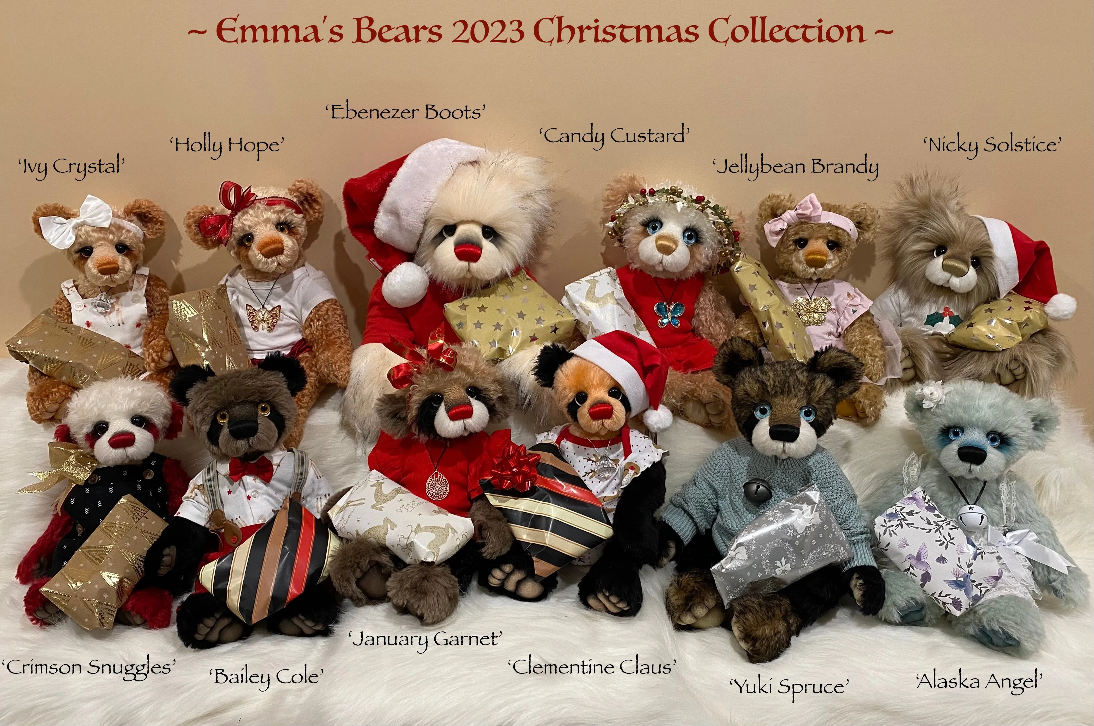 Bailey Cole - 18" Christmas 2023 Artist Bear by Emma's Bears - OOAK