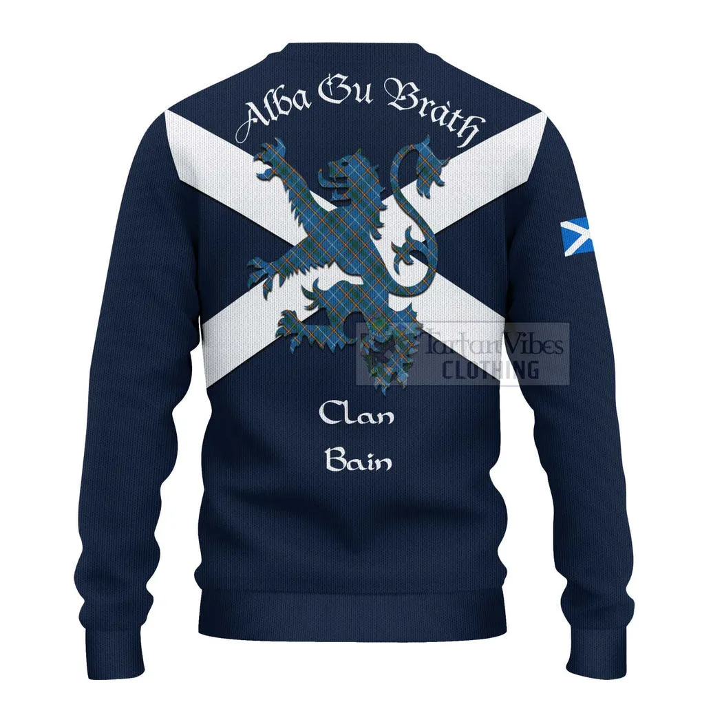 Bain Tartan Lion Rampant Ugly Sweater Proudly Display Your Heritage with Alba Gu Brath and Clan Name