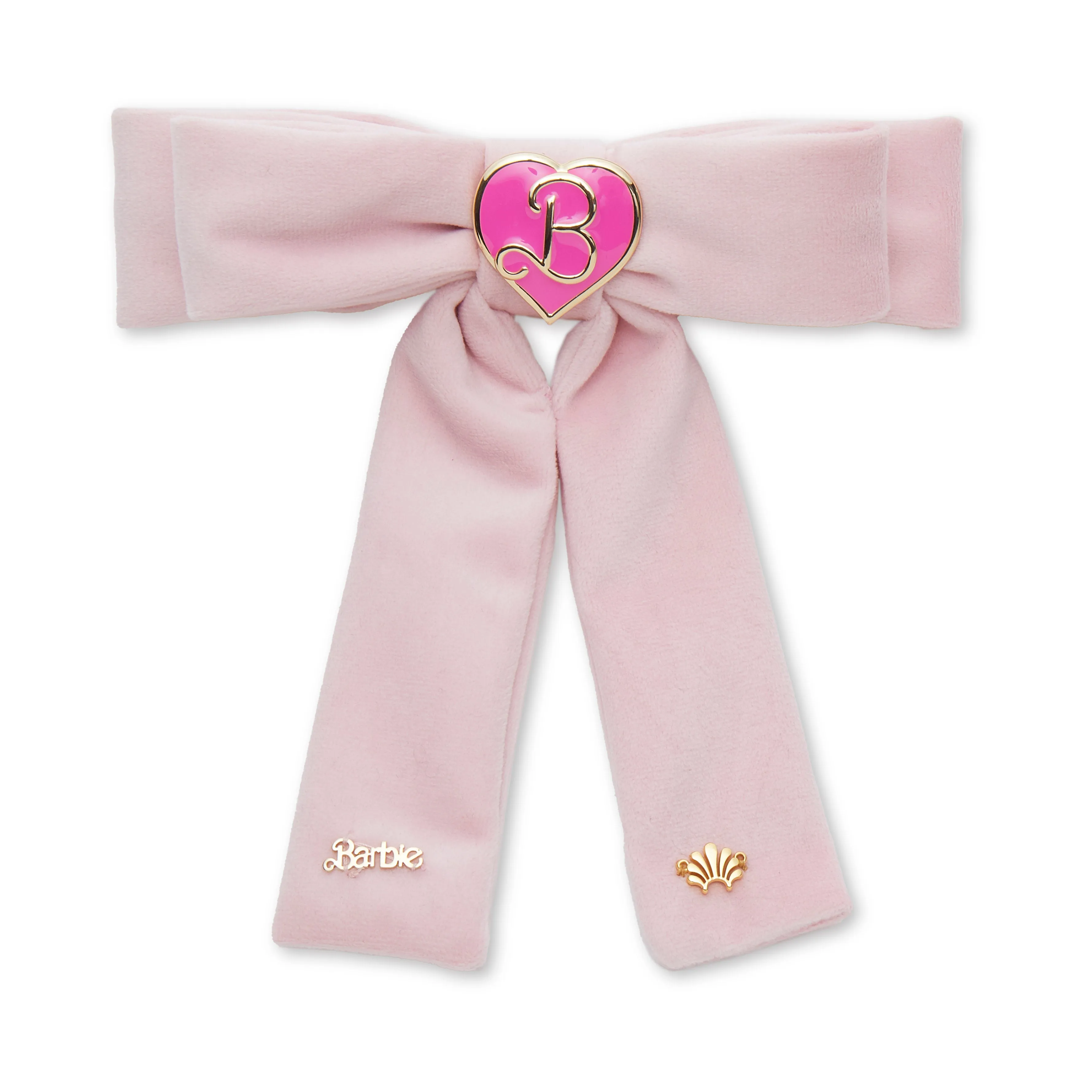 BARBIE™ X LELE SADOUGHI PASTEL PINK HEART CHARM BOW BARETTE