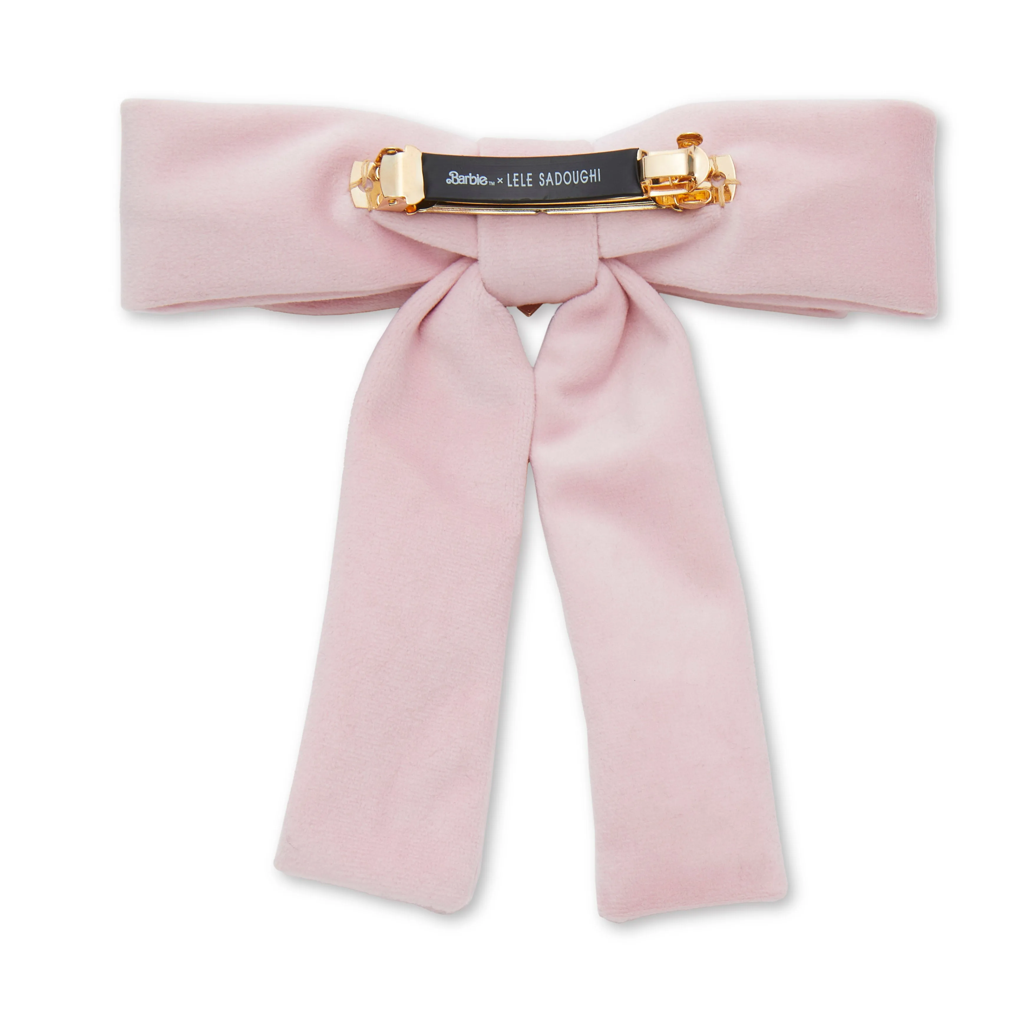 BARBIE™ X LELE SADOUGHI PASTEL PINK HEART CHARM BOW BARETTE