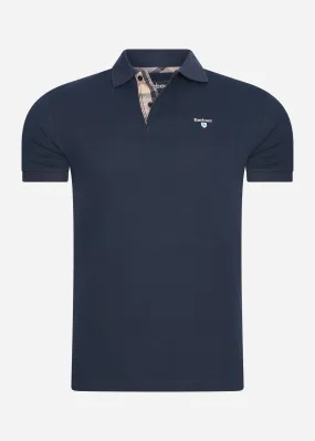 Barbour tartan pique polo - new navy