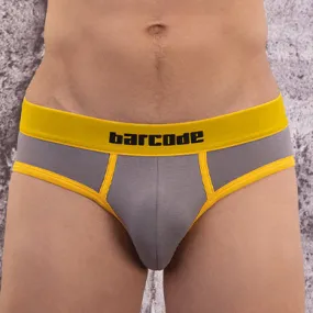 Barcode Berlin Basic Backless Brief Grey Yellow