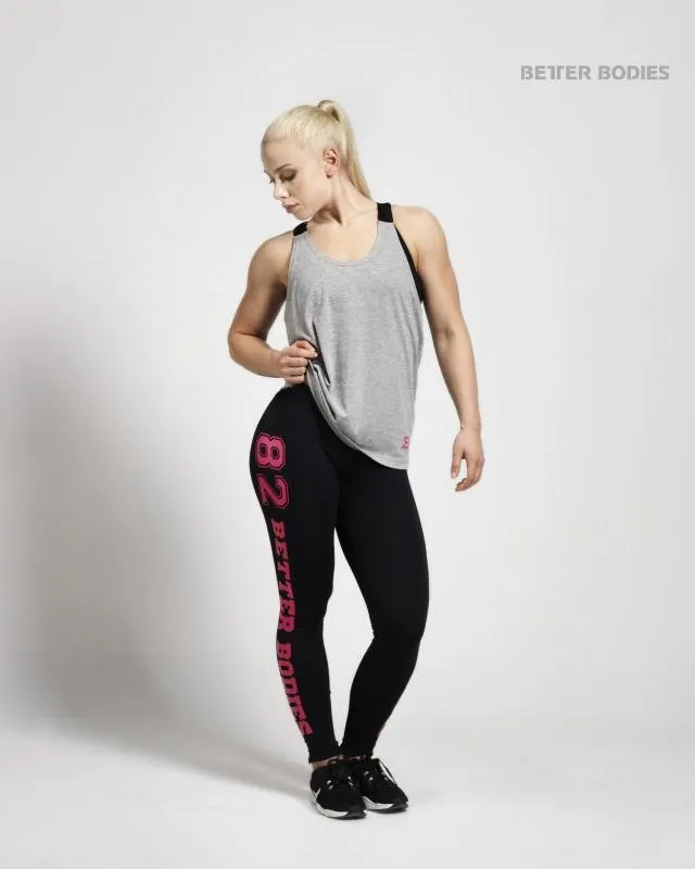 Better Bodies Varsity Tights - Black-Pink