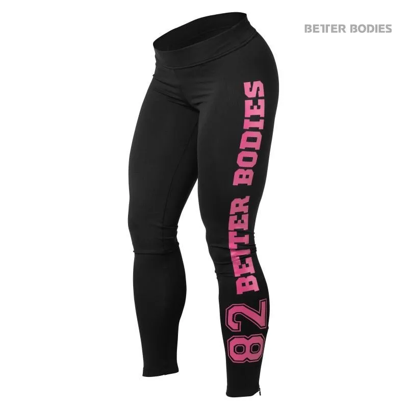 Better Bodies Varsity Tights - Black-Pink