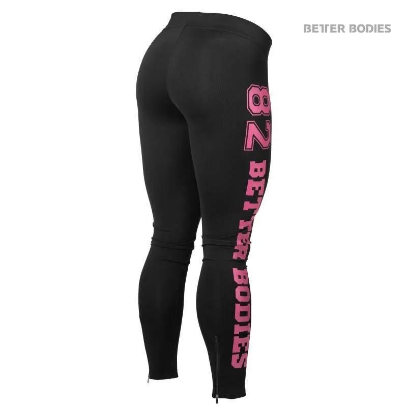 Better Bodies Varsity Tights - Black-Pink