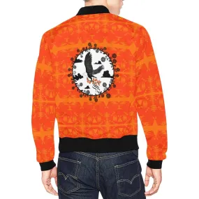 Between the Mountains Orange Carrying Their Prayers Bomber Jacket for Men