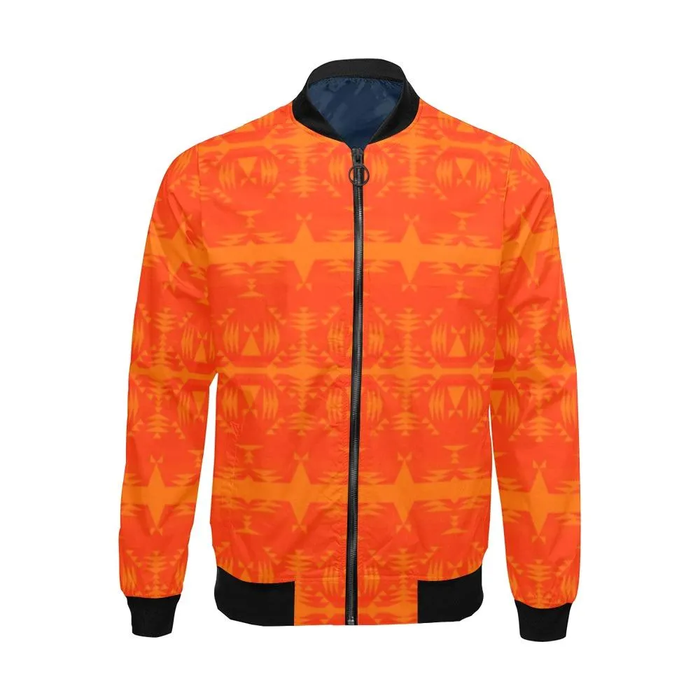 Between the Mountains Orange Carrying Their Prayers Bomber Jacket for Men