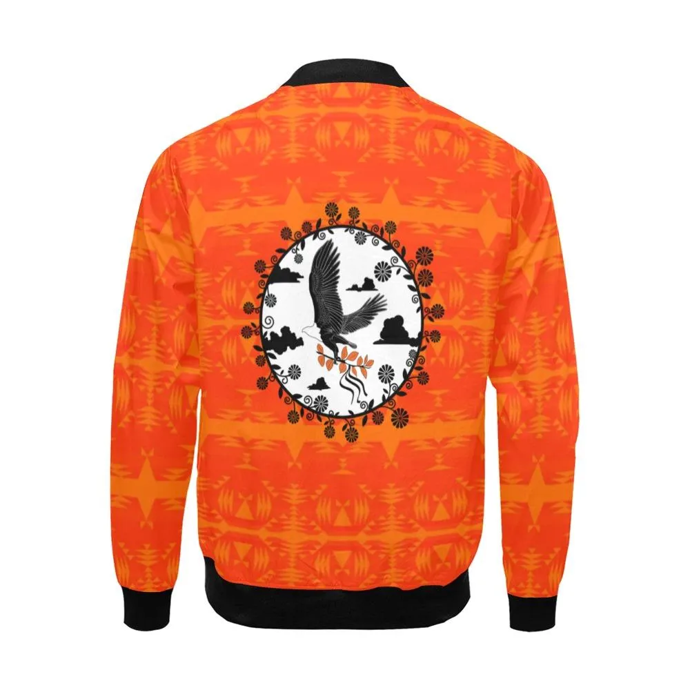 Between the Mountains Orange Carrying Their Prayers Bomber Jacket for Men