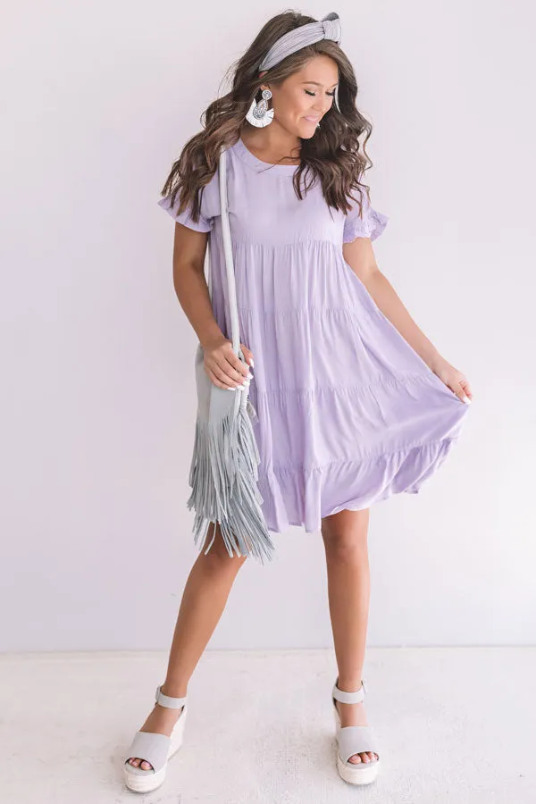 Beyond Basic Babydoll Dress in Dusty Purple