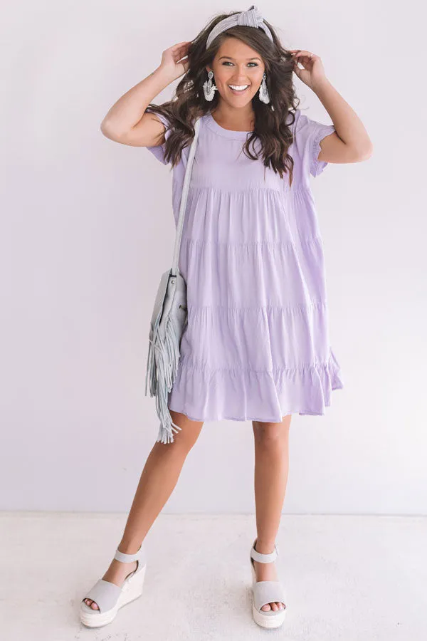 Beyond Basic Babydoll Dress in Dusty Purple