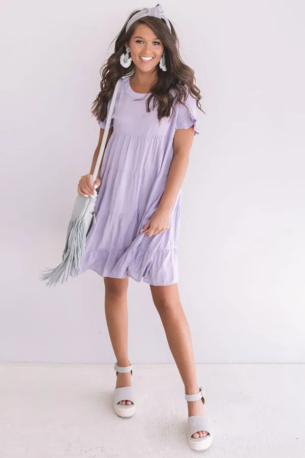 Beyond Basic Babydoll Dress in Dusty Purple