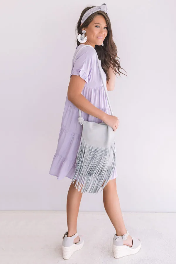 Beyond Basic Babydoll Dress in Dusty Purple